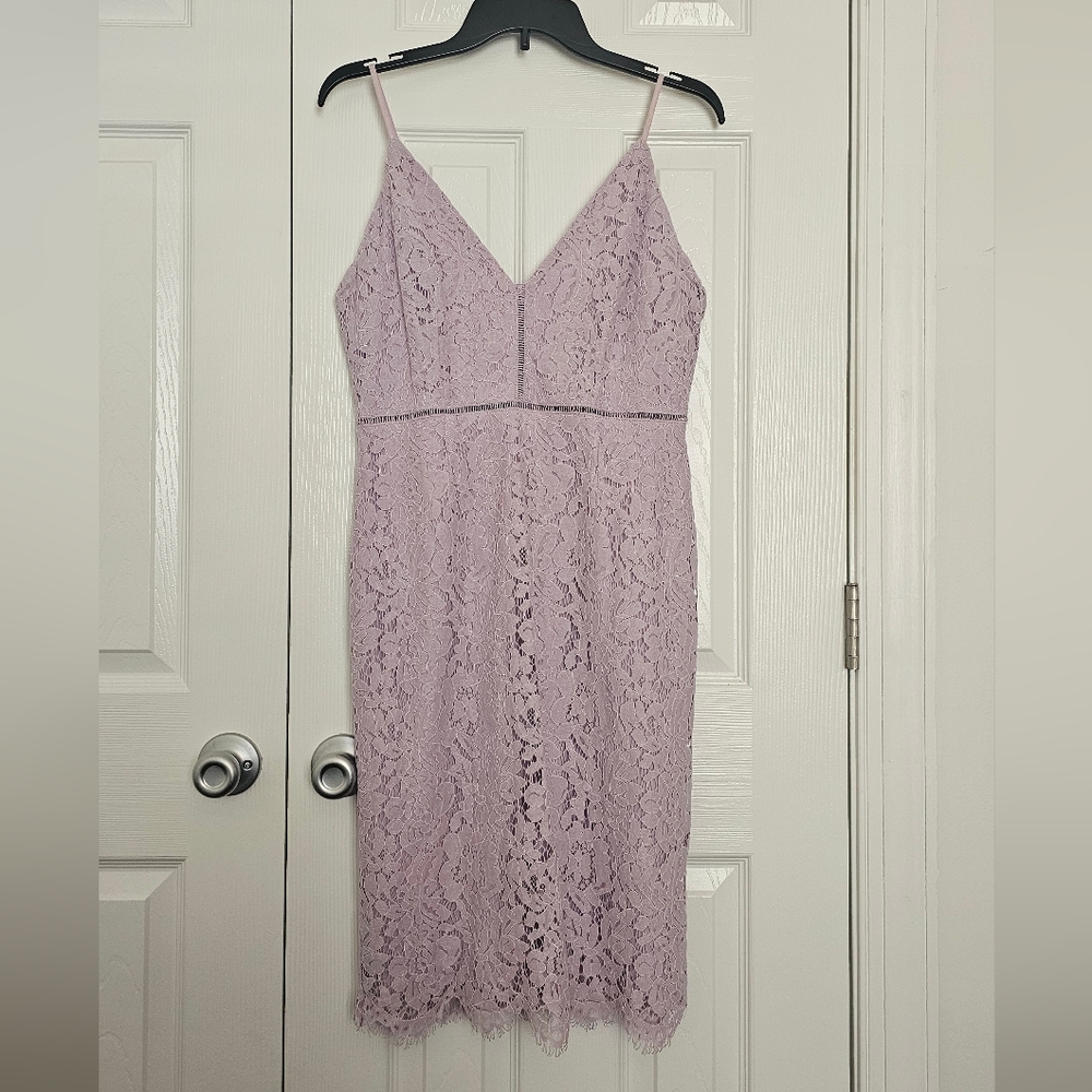 Lilac Lace Lattice ASTR Midi Dress